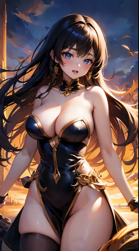 animemanga girl在明亮的房间里摆姿势, animemanga girl, Very big chest，Beth，Beautiful anime woman, 详细的digital anime art, 美丽的animemanga girl, Art germ extremadamente detallado, beautiful anime woman, digital anime art avanzado, Art germ. anime illustration, 4K anime st...