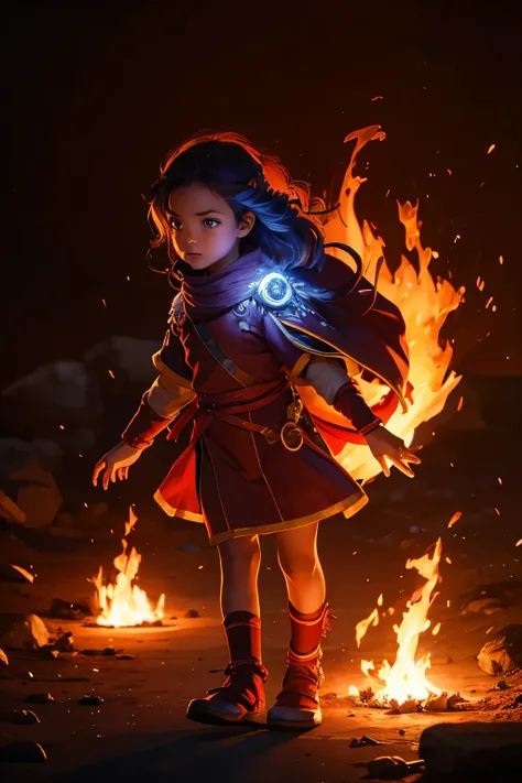 Fire Genasi, child, girl, young