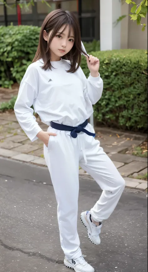 Paint in the natural color of a white karate uniform