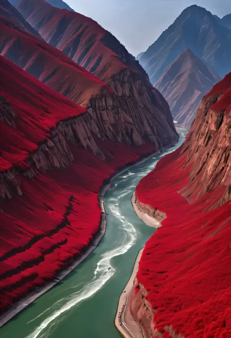 The mountains and rivers in China are all red