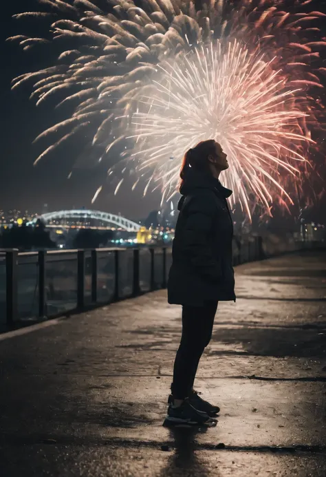 new year&#39;New Year&#39;s Eve 2024，sporty attire，multiple exposure