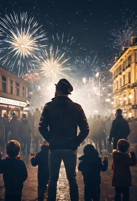 new year&#39;New Year&#39;s Eve 2024，sporty attire，multiple exposure