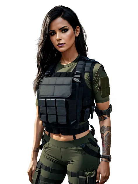 bulletproof vest, tactital pants, female body