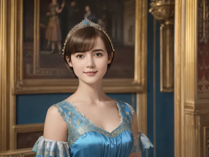 142
(a 20 yo woman,in the palace), (a hyper-realistic), (high-level image quality), ((beautiful hairstyle 46)), ((short-hair:1.4...