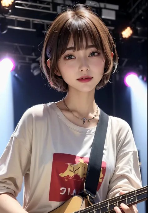 ((top-quality))、(masterpiece:1.4)、Raw photography、8K、((Top image quality))、 ((Top resolution))、Beautiful face in every detail、ighly detailed、Gentle expression、(One lady:1.3 )、realisitic、フォトrealisitic、(Bery short hair:1.4)、(Beautuful Women)、(cute Japanese ...