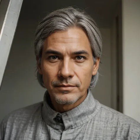 Man with a,Gray hair,Equatorial eye