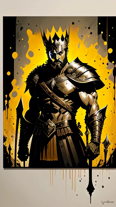 comic book style painting of spartan king leonidas. Ultra hd