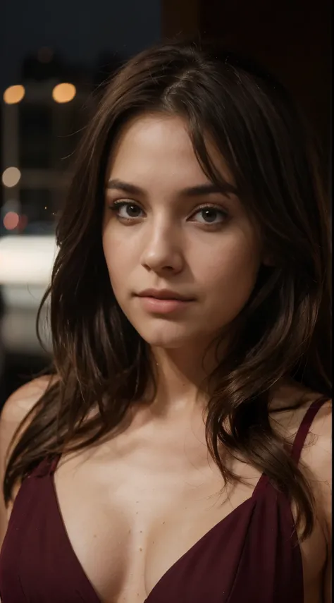 Beautiful 24 year old girl, long brown hair, innocent look, seductive look, no makeup, natural beauty, hyperealistic skin texture, 8K from a red cinematography camera, , "(8k, RAW photo, highest quality, masterpiece: 1.2), 24 years old ultra-fine depiction...