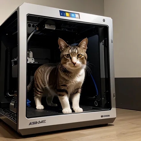 cat inside 3d printer