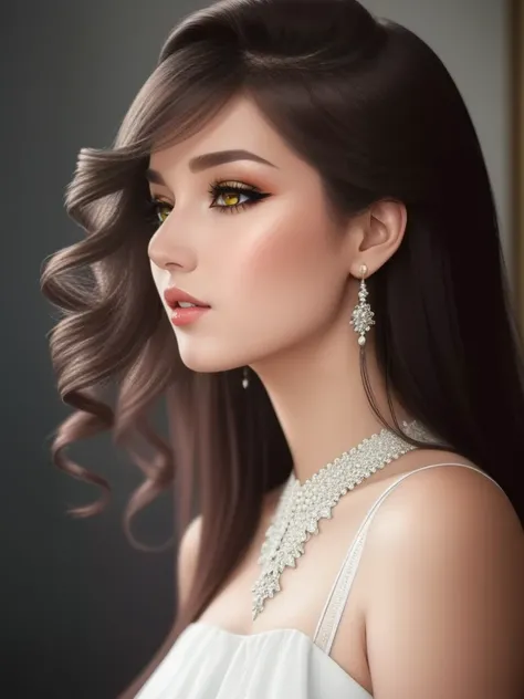 a close up of a woman with long hair wearing a white dress, beautiful girl model, beautiful portrait image, beautiful model girl, beautiful girl portrait, gorgeous face portrait, detailed beautiful portrait, beautiful portrait photo, a beautiful young woma...