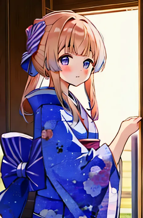 女の子1人,boppy new year,snowscape,shrines,New Year,initial,Kimono,red blush,Shy laughter