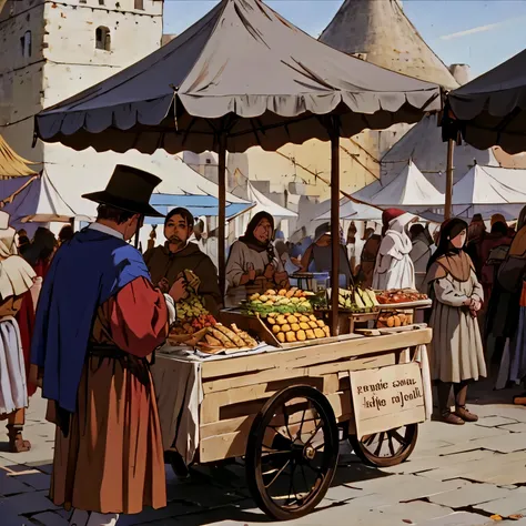 A street medieval vendor