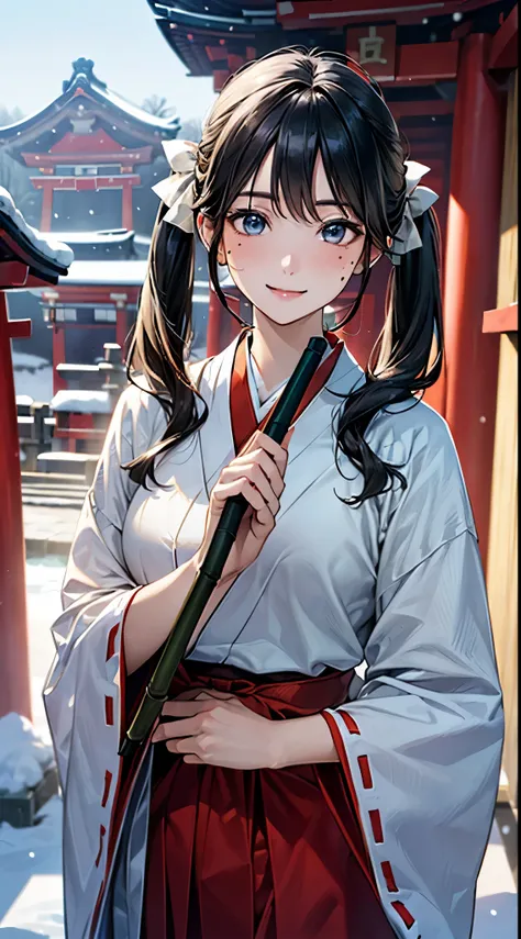 ((perfect anatomy, anatomically correct, super detailed skin)), 
1 girl, japanese, 16 years old, shiny skin, large breasts:0.5, looking up, watching the view, 
((miko clothes, long sleeve, long hakama, hair ribbon)), break, 
beautiful hair, beautiful face,...