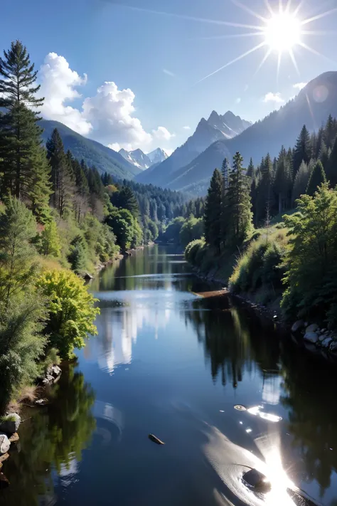 The rivers between the mountains and forests flow gently, and the detailed background rendering of the scenery is a masterpiece. Under the extreme picture quality, the sun gathers into a large aperture during the day, and the clouds are leisurely, looking ...