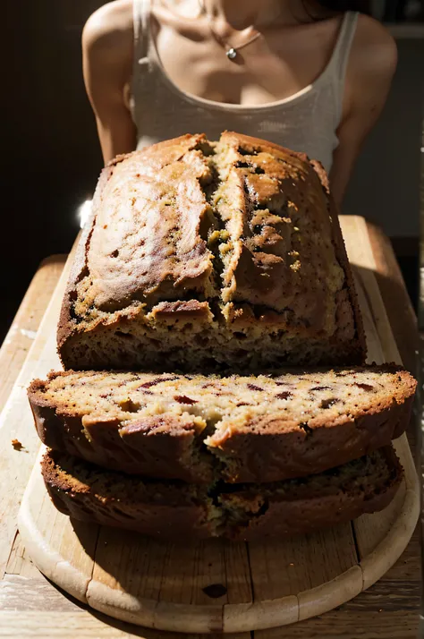 banana bread, realistic photo, ultra realistic, ultra high resolution, photorealistic, 1.4 UHD