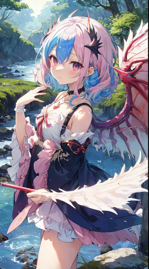 (masutepiece, Best Quality:1.2), 1girl in, Solo, kawaii系, kawaii, Digital Art, Magic Circle, Platinum Blonde Hair, finely detailed eyes, Embarrassed expression, Sweat, frilly dress, Pink color scheme, high-heels, White Gloves, Heart-shaped necklace, tiarra...