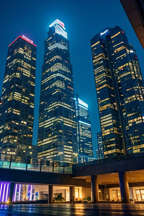 workshop group　Night view sea side　Skyscrapers