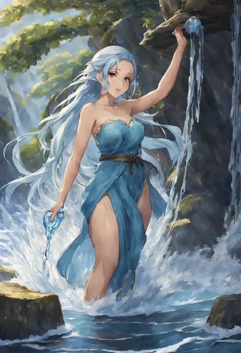 Fantasyart、make a woman from water、Expressing women with water、shuicolor、cleanness、Delicate、Realistic water、in isekai