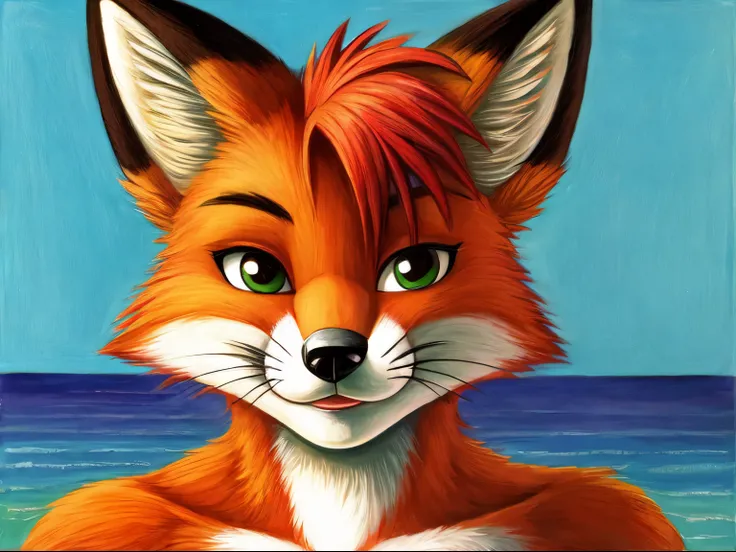 anthro furry art, 2003 style, fox