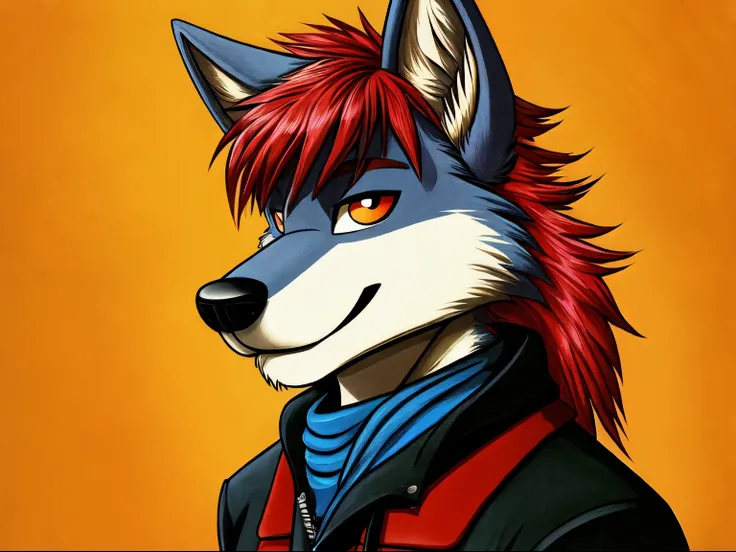 anthro furry art, 2003 style, wolf