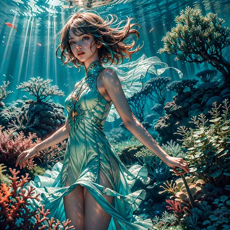 (((masterpiece))),(((best quality))),((ultra-detailed)),((underwater)),(illustration),(beautiful detailed water),((coral)),open ...