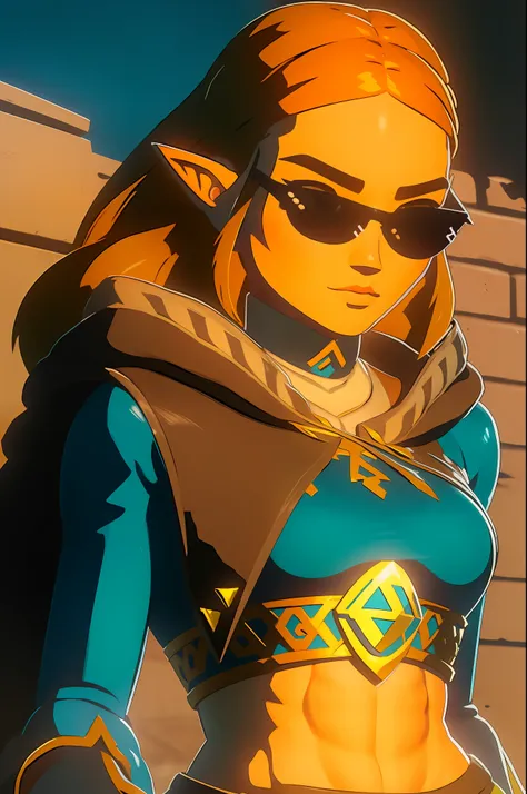 "a rap music video solo hip hop gangtsa shot featuring  zelda with a mean stern expression recline in a badass brash smug smirk ...