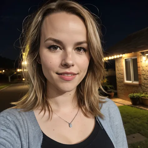 (bridgit mendler, bigfaketits, selfie, plano: 1.4), (metade reta do corpo: 1.4), foto de retrato raw uhd de uma loira de 24 anos...