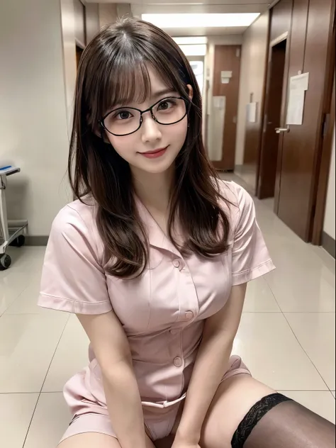 (8k, RAW photo, best quality, masterpiece, ultra detailed, beautiful:1.2), (realistic, photo-realistic:1.5), sharp focus, depth of field, blur background, bokeh, soft light, close up,

1 Japanese idol with fake glasses, 18 years old, (extremely detailed fa...