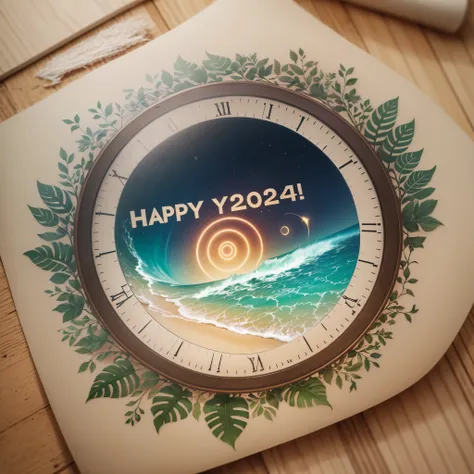 Happy new year 2024 word art --auto --s2