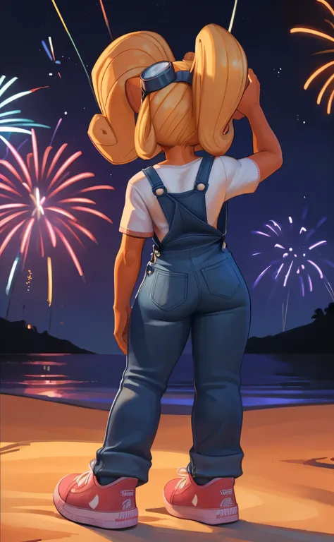 [Coco bandicoot], [Uploaded to e621.net; (Pixelsketcher), (wamudraws)], ((masterpiece)), ((HD)), ((solo portrait)), ((waist up)), ((back view)), ((feet visible)), ((furry; anthro)), ((detailed fur)), ((detailed shading)), ((beautiful render art)), ((intric...