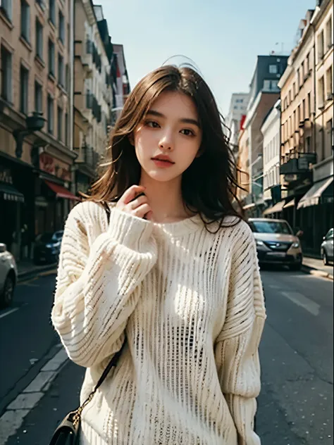 1girl, casual winter sweater