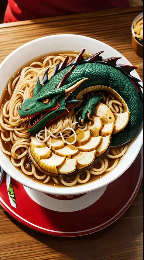 A Dragon eat noodles, happy new year theme, 4khd