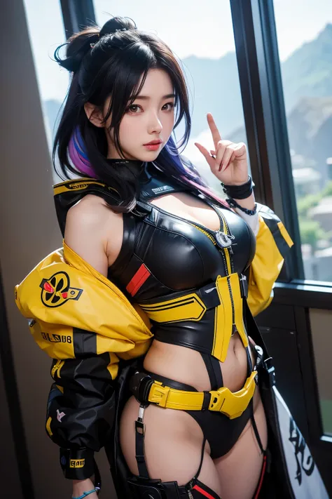 there is a woman in a costume that is posing for a picture, trending at cgstation, korean girl, sakimichan, amouranth, trending on cgstation, sakimichan frank franzzeta, inspired by Leng Mei, (sfw) safe for work, intriguing outfit, makoto shinkai ( apex le...