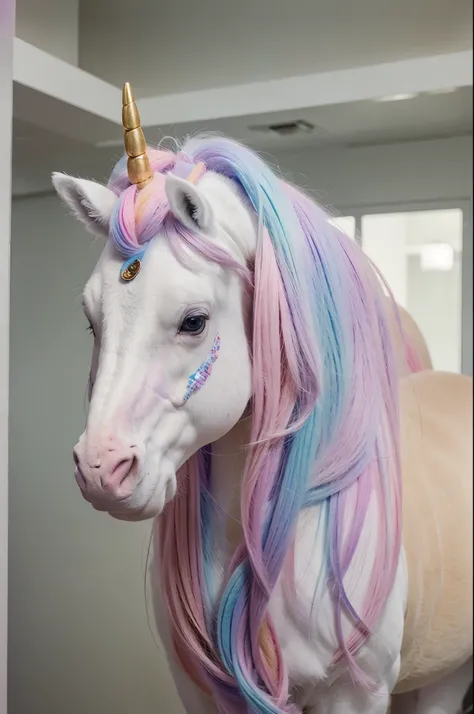 Design a unicorn with pastel colors