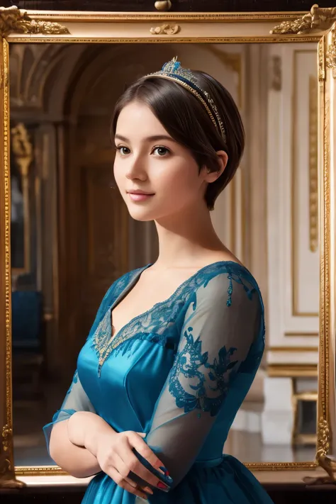 142
(a 20 yo woman,in the palace), (a hyper-realistic), (high-level image quality), ((beautiful hairstyle 46)), ((short-hair:1.4...