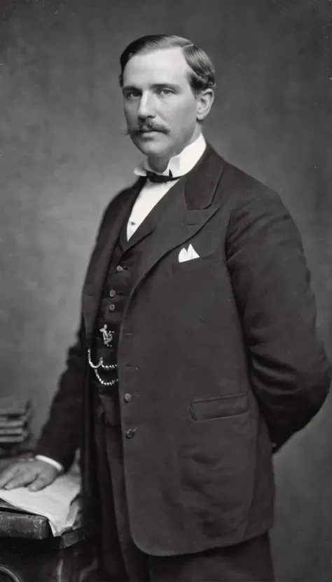 Black and white (Person) 1800s; Baron Lionel Davenport presides over Midland County from his hilltop estate Midland View, overlooking the confluence of the Tittabawassee and Chippewa Rivers that facilitate trade. His family amassed substantial wealth opera...