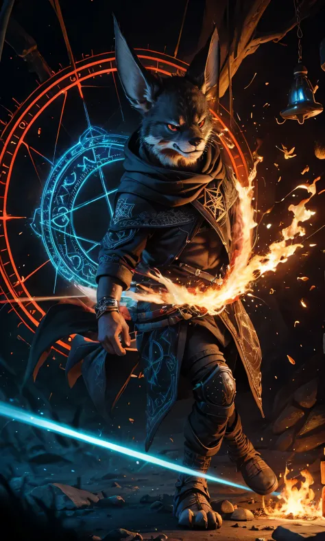 (Very detailed 8K wallpapers), The middle ground of a terrifying necromancer,magic, Bright magic, Pentagram, Magic Circles, sparks, intricated, The highly detailed, dramatic