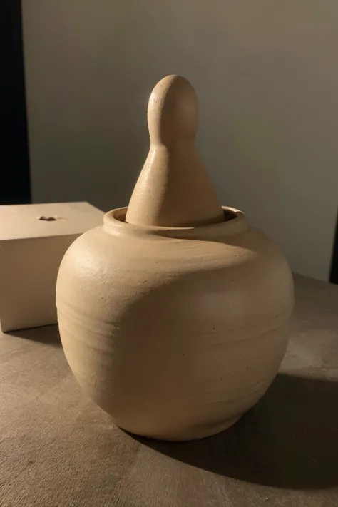 a visual representation of a simple, intact clay vessel, enfatizando sua simplicidade antes do incidente."((best quality)), ((master part)), (circunstanciado), rosto perfeito