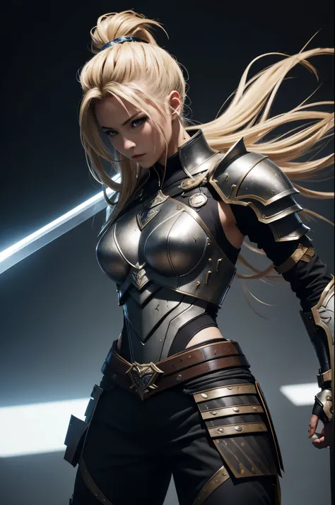 8k,Arafe woman in armor holding a sword, Gorgeous Female Paladin, チェンウェイ パン オン art  stations, artgerm julie bell beeple, cinematic goddess body shot, art  stationsのトレンド, アレクサンドラ・フォミナ・art  stations, sexy blonde mohawk warrior, art  stationsHDでトレンド, art  sta...