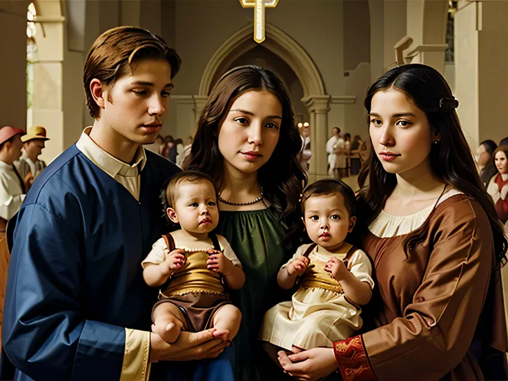 traditional Catholic art representation of the Holy Family