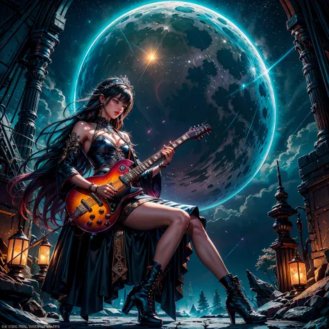 nebulae hyper Nebula Moonrise epic moonset moonshine Loli Guitarist Guitar Loli Musician piano Exhibitionist Unrealengine5 ultra masterpiece ❤ meticulously intricate ultra_high-details ultra_high-def ultra_high-res ultra_high-quality optimal ultra_sharpnes...