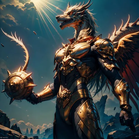 battlebeast2023 realism, Dragon ultra dark fantasy style, John Tolkien style, by Jean-Baptiste Monge, the dragon hugs the beholder with its tail, winter, Snow is falling, huge snow falling, a huge white dragon hugs a beholder, large white dragon with golde...