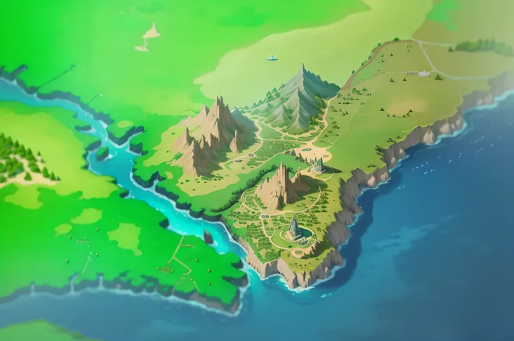 mapa do jogo com muitos locais diferentes, mapa do jogo, Interface do jogo, terreno montanhoso, Imagens do jogo, Interface do jogo, detailed scenery—width 672, mobile game style, chinese three kingdoms, game overlay, Jogabilidade, Onmyoji, mapa detalhado, ...