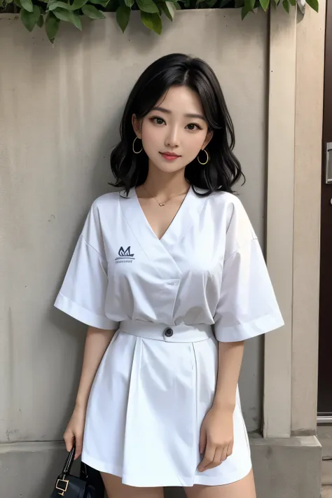 Close-up de uma mulher em uma blusa branca sentada em uma cadeira, linda mulher coreana jovem, white clothes are very transparent, mamas e pode ser visto