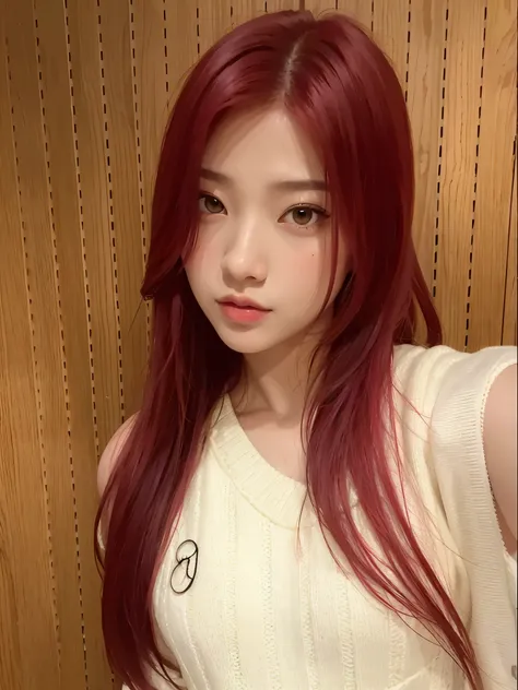 arafed asian woman con el pelo rojo and white shirt posing for a picture, Jinyoung Shin, Jossi de Blackpink, Parque Roseanne de Blackpink, tzuyu de dos veces, portrait of Jossi de Blackpink, con el pelo rojo, Jaeyeon Nam, Lalisa Manobal, Lalisa Manoban de ...