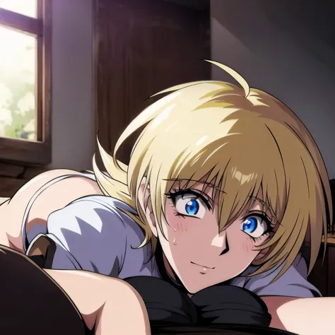 Seras victoria, laying down on table, hellsing ultimate, sex, ass, anal, anal sex, oragsm, door open