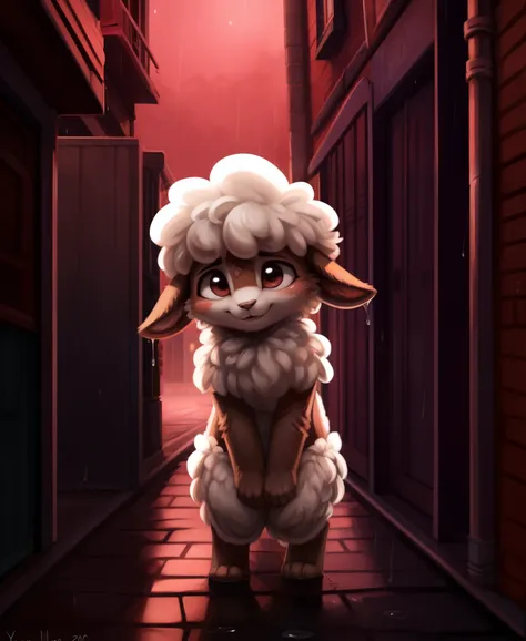 uploaded on e621, ((by yurusa, by childe hassam, by kenket, by kyoto animation)), solo (chibi:1.15) ((sheep (lamult of the lamb\...