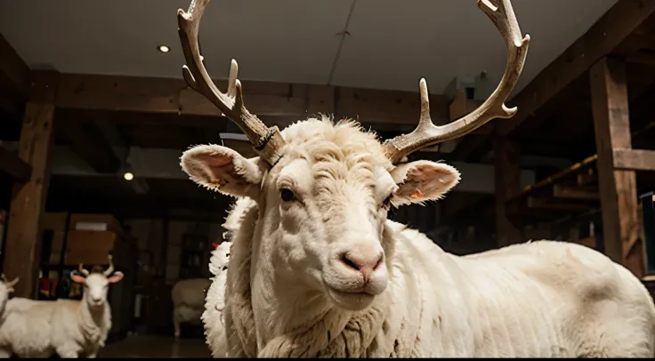 Sheep with antlers