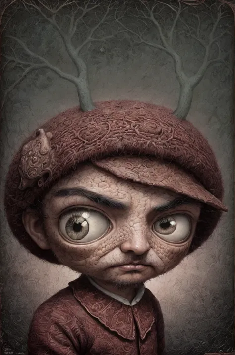 hombre con barba, Estilo Mark Ryden, Estilo de Mark Ryden, Mark Ryden en el estilo de, Mark Ryden muy detallado, inspirado por Mark Ryden, por Mark Ryden, Gary Baseman, benjamin lacombe, Anton Semenov, Arte lowbrow