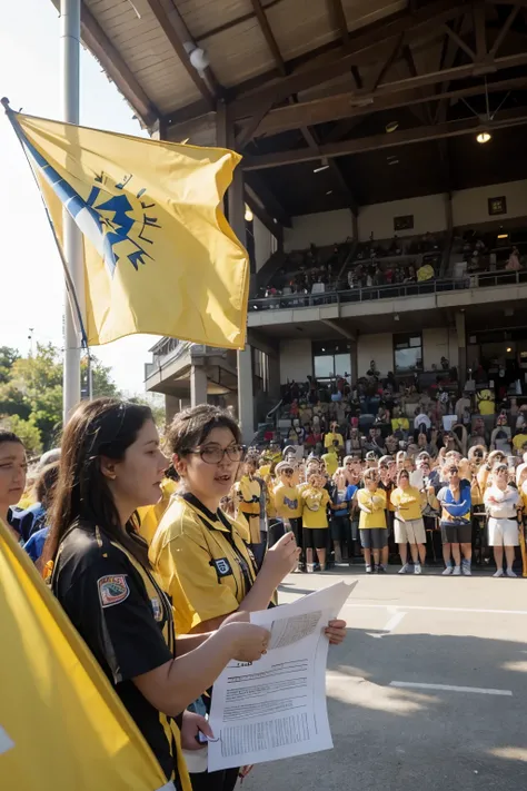 create a flag for a yellow team in a rally paper in scouts